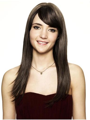 Popular Shoulder Length Straight Long Brown Wig