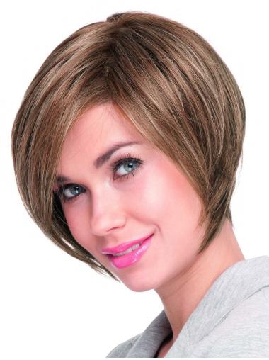 Straight Auburn Chin Length High Quality Synthetic Lace Wigs