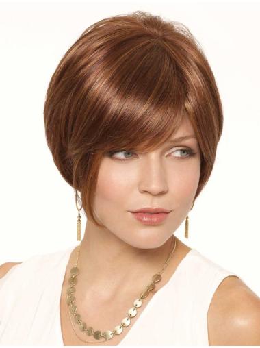 Hairstyles Straight Auburn Short Synthetic Lace Front Wigs