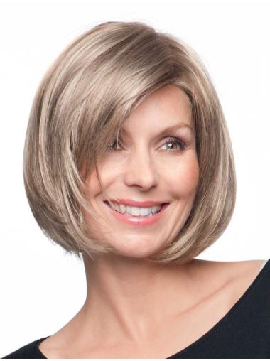 Good Chin Length Bobs Blonde Monofilament Womens Synthetic Wigs