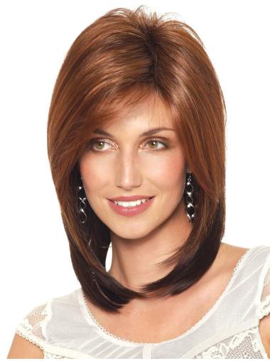 Auburn Straight Shoulder Length Synthetic Capless Women'S Wigs