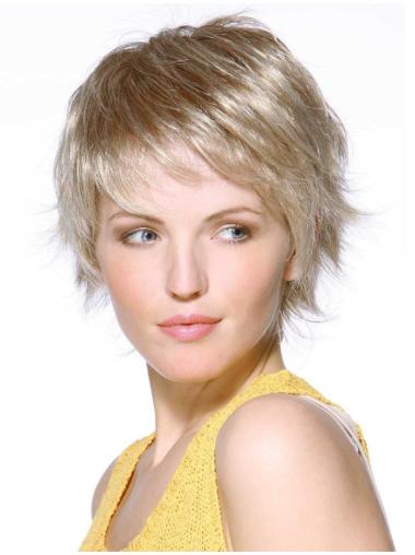 Blonde Wavy Chin Length Synthetic Ideal Lace Wig Small Cap