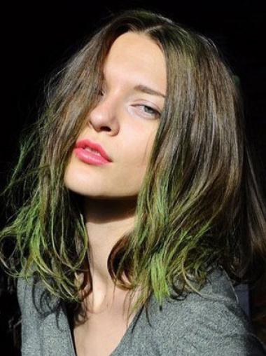 Shoulder Length Natural Lace Front Ombre Wigs