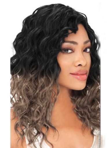 Gorgeous 20 Inches Remy Human Hair Long Wavy Wig Black Women