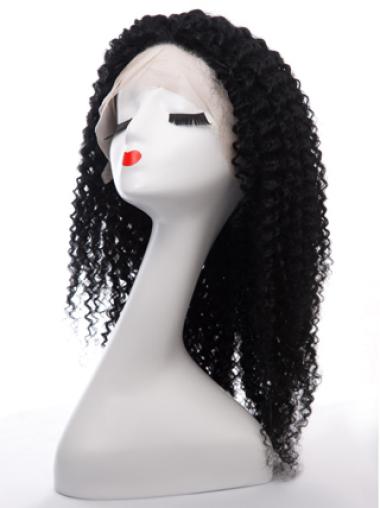 22 Inches Long Without Bangs Stylish African American Black Wigs