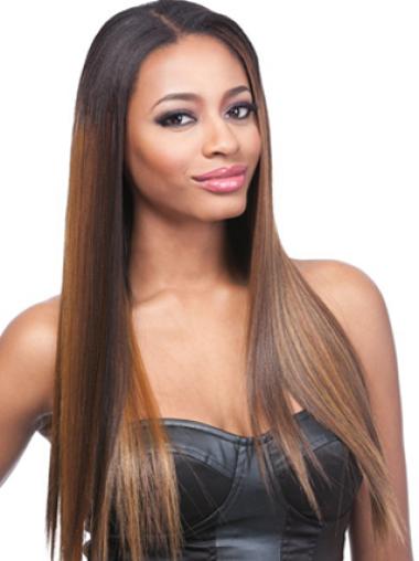 Remy Human Hair 24 Inches Lace Front Flexibility Black Women'S Wigs