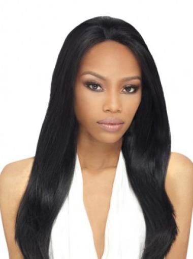 Incredible Remy Human Hair Long Yaki African American Wigs