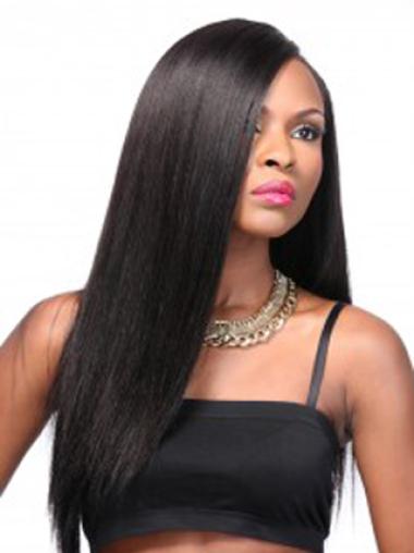 Yaki Black Without Bangs Natural Looking Synthetic Lace Wigs