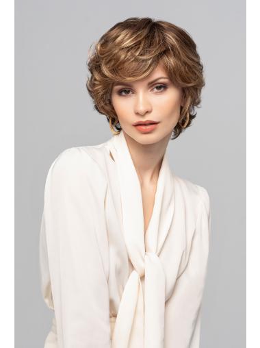 Short 100% Hand-Tied With Bangs 8" Party Wigs