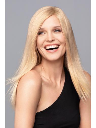 Straight Without Bangs Blonde Lace Front Natural Wigs