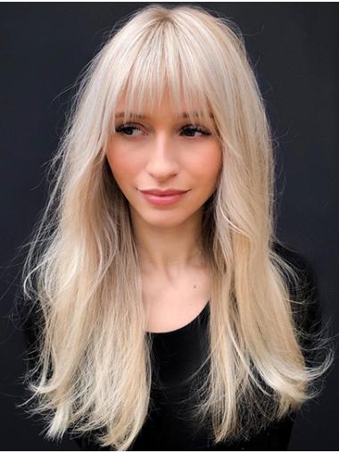 Long 18" Layered Platinum Blonde Wig Shop