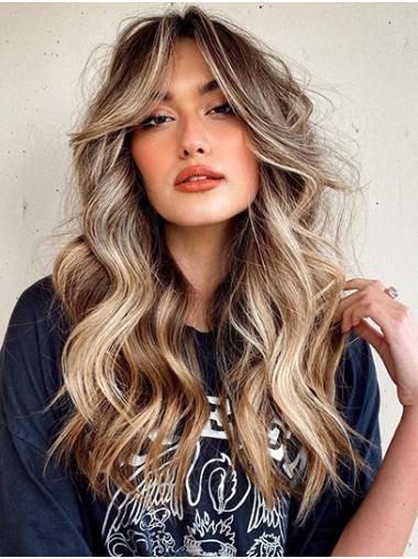 Long 18" Layered Blonde Monofilament Wig