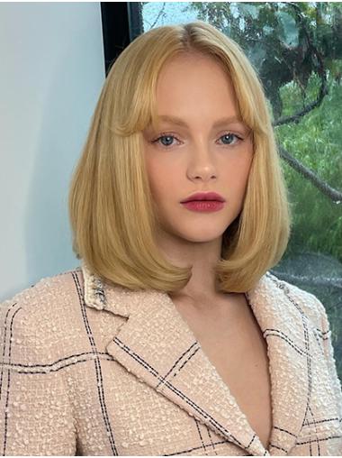 Synthetic Straight Blonde 12" Bob Wigs For Women