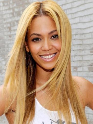 Lace Front Straight Remy Human Hair Affordable Beyonce Style Blond Wigs