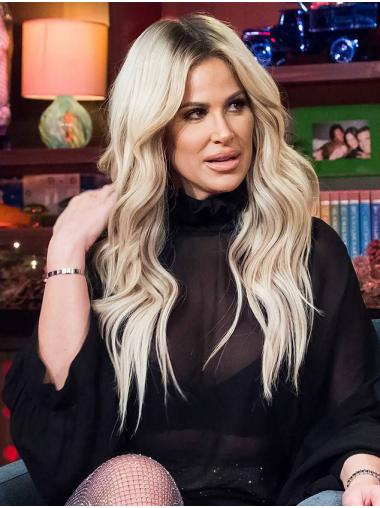 Long No-fuss Full Lace Without Bangs Remy Human Hair Kim Zolciak Wigs