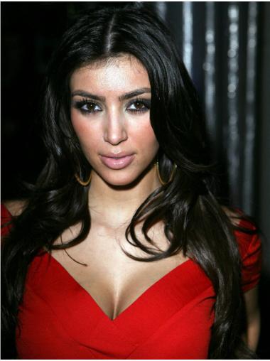 Without Bangs 16" Wavy Top Black Kim Kardashian Wigs