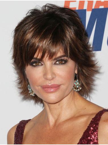 10" Short Capless Synthetic Layered Lisa Rinna Wigs