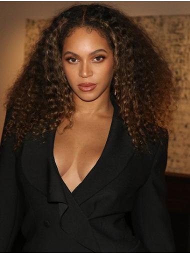 Kinky 14" Lace Front Shoulder Length Without Bangs Brown Soft Beyonce Wigs