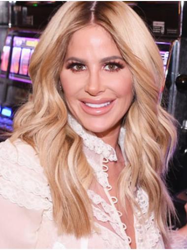 Wavy 16" Lace Front Long Without Bangs Ombre/2 Tone Comfortable Kim Zolciak Wigs
