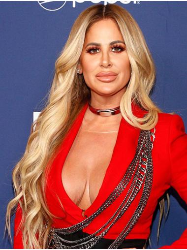 Wavy 26" Lace Front Long Without Bangs Blonde Exquisite Kim Zolciak Wigs