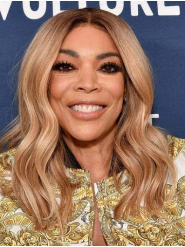 Wavy 16" Lace Front Long Without Bangs Blonde Comfortable Wendy Williams Wigs
