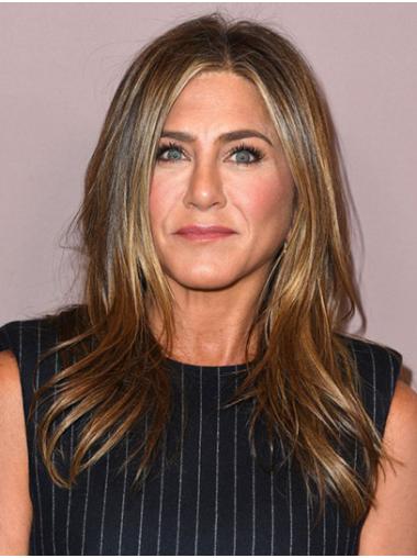 Synthetic Lace Front Long Without Bangs Durable 16" Jennifer Aniston Wigs