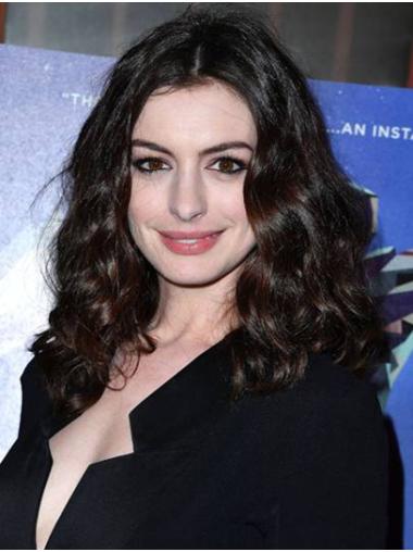 Trendy 18" Curly Long Brown Without Bangs Anne Hathaway Wigs