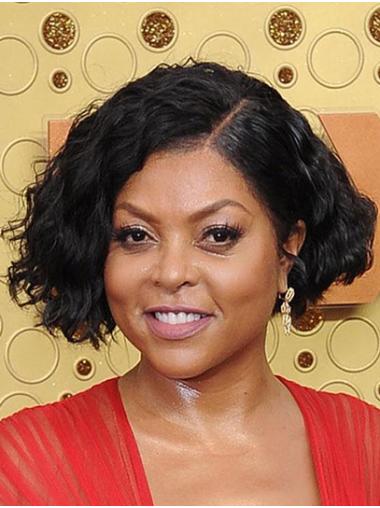 Soft 10" Curly Chin Length Black Bobs Taraji P. Henson Wigs