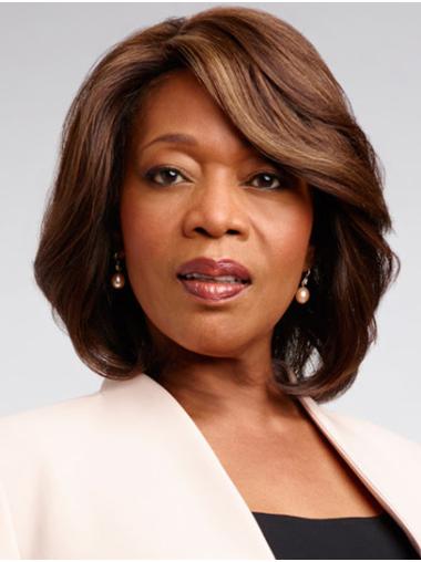 New 12" Wavy Chin Length Blonde Bobs Alfre Woodard Wigs