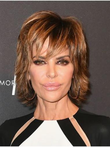 No-Fuss 12" Straight Chin Length Blonde With Bangs Lisa Rinna Wigs