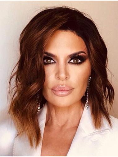 New 14" Wavy Shoulder Length Ombre/2 Tone Without Bangs Lisa Rinna Wigs