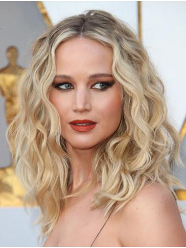 Fashion 14" Wavy Chin Length Blonde Without Bangs Jennifer Lawrence Wigs
