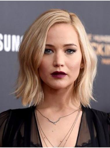 Popular 12" Wavy Chin Length Blonde Bobs Jennifer Lawrence Wigs