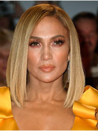 Popular 12" Straight Chin Length Blonde Bobs Jennifer Lopez Wigs