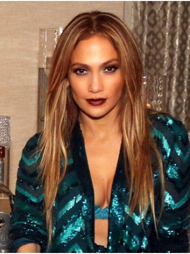 Soft 20" Straight Long Blonde Without Bangs Jennifer Lopez Wigs