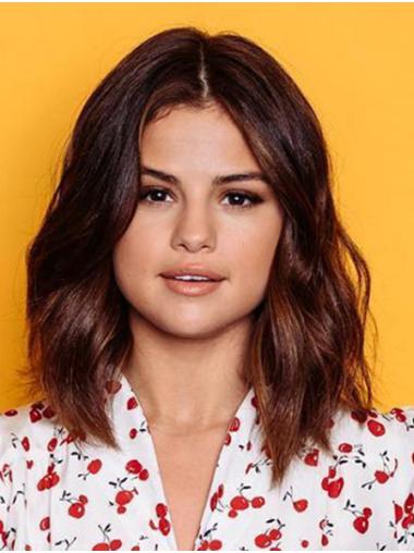 Capless Wavy Shoulder Length Without Bangs 14" High Quality Selena Gomez Wigs