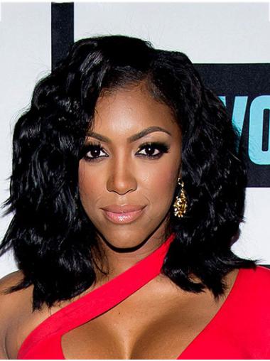 Lace Front Wavy Shoulder Length Without Bangs 14" Perfect Porsha Williams Wigs