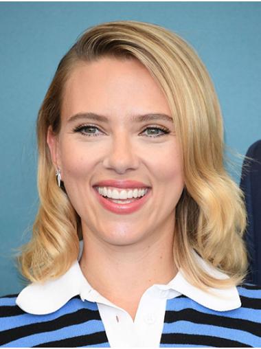 Capless Curly Shoulder Length Without Bangs 12" Durable Scarlett Johansson Wigs