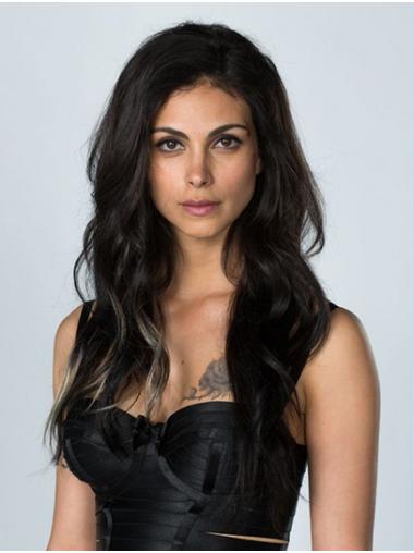 Black Long Without Bangs No-Fuss 20" Wavy Morena Baccarin Wigs