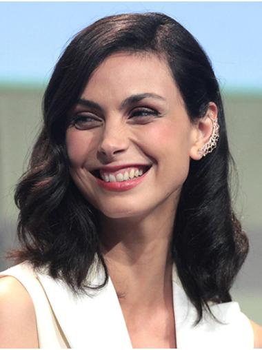Black Shoulder Length Without Bangs Trendy 14" Wavy Morena Baccarin Wigs