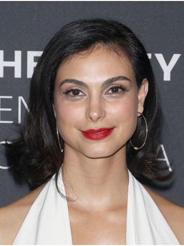 Black Shoulder Length Without Bangs Durable 14" Wavy Morena Baccarin Wigs