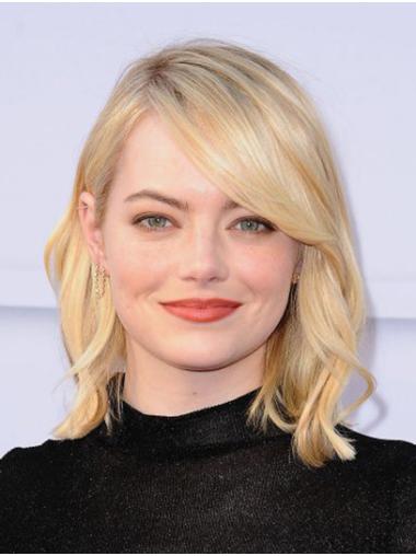 Blonde Shoulder Length Bobs No-Fuss 14" Wavy Emma Stone Wigs