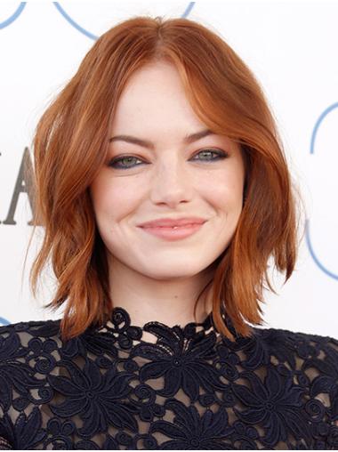 Auburn Chin Length Bobs Ideal 12" Wavy Emma Stone Wigs