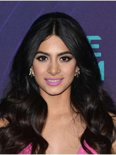 Black Long Without Bangs Great 24" Wavy Emeraude Toubia Wigs