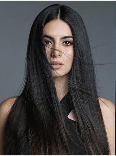 Black Long Without Bangs New 22" Straight Emeraude Toubia Wigs