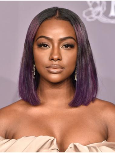 Black to Purple Chin Length Bobs Suitable 12" Straight Justine Skye Wigs