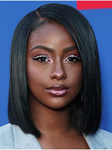 Black Shoulder Length Bobs Popular 14" Straight Justine Skye Wigs