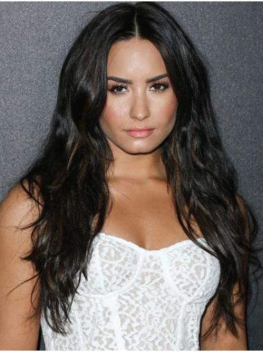Black Long Without Bangs High Quality 22" Wavy Demi Lovato Wigs
