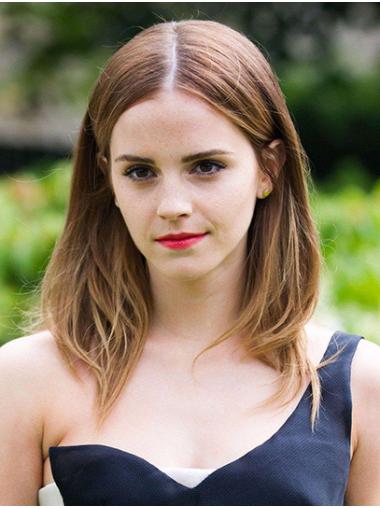 Brown Shoulder Length Without Bangs New 16" Straight Emma Watson Wigs