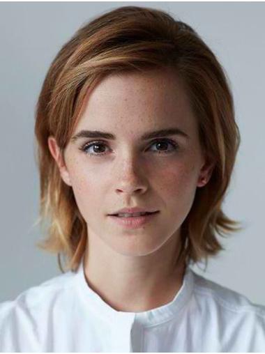 Brown Chin Length Bobs Soft 12" Straight Emma Watson Wigs